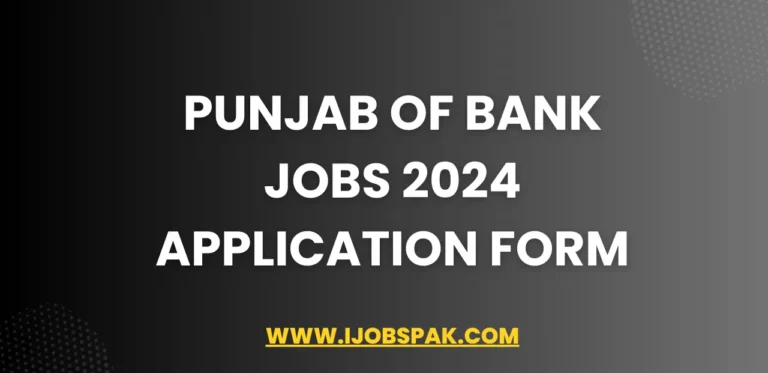 Punjab of Bank Jobs 2024 Application Form